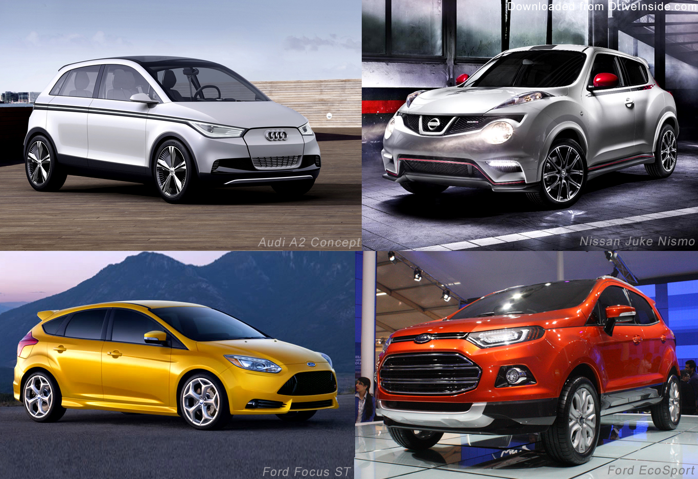 Audi A2 concept, Nissan Juke Nismo, Ford Focus ST and Ford EcoSport