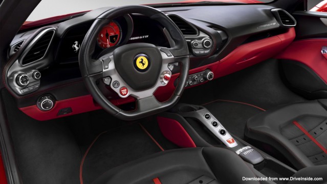 Ferrari 488 GTB interior wallpaper